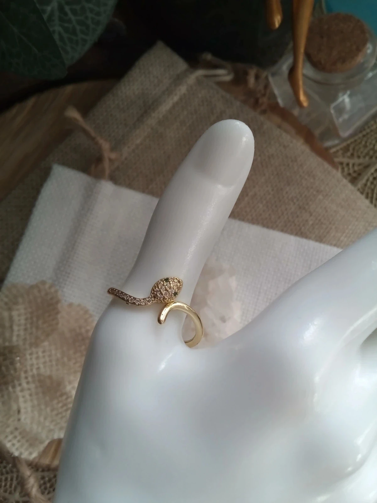 Bague serpent zircons – photo 2